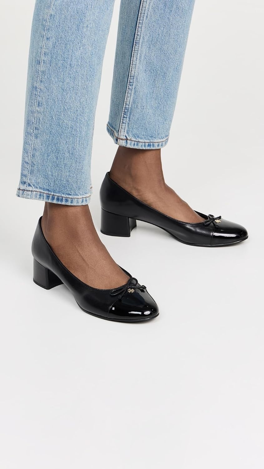 image:imageTory Burch Womens 45mm Cap Toe PumpsPerfect BlackPerfect Black