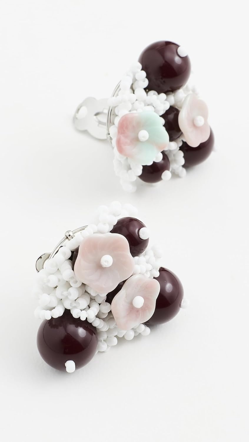 image:imageTory Burch Womens Beaded Cluster EarringsTory Silver