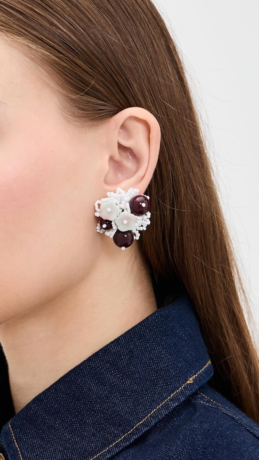 image:imageTory Burch Womens Beaded Cluster EarringsTory Silver