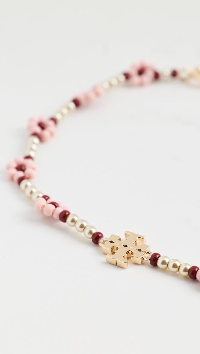 image:imageTory Burch Womens Beaded Flower BraceletLight Pink