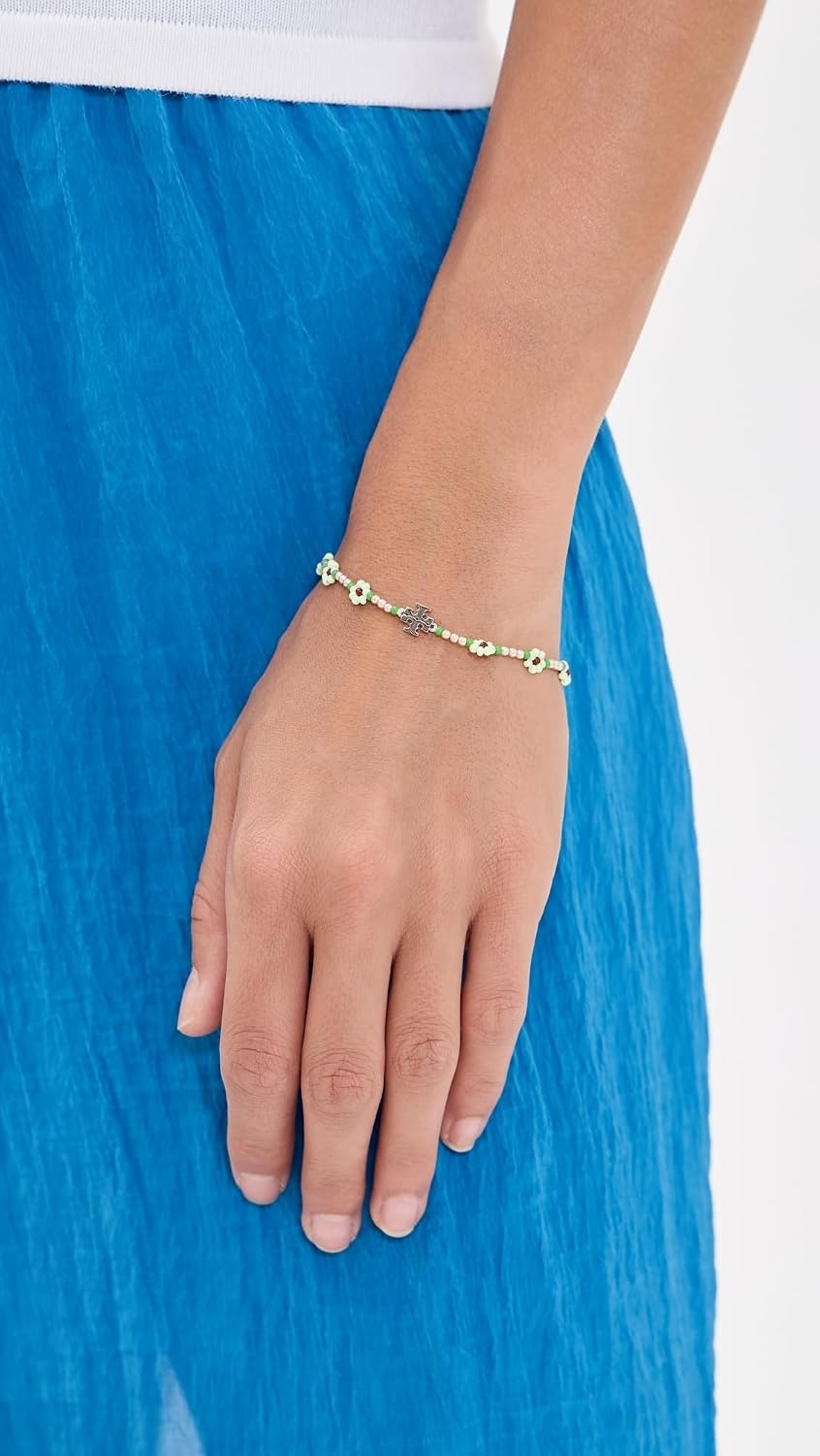 image:imageTory Burch Womens Beaded Flower BraceletMint