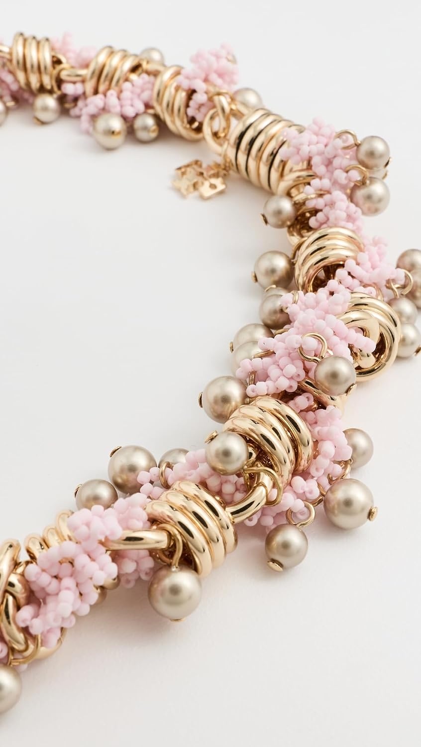 image:imageTory Burch Womens Beaded NecklaceLight BrassPink