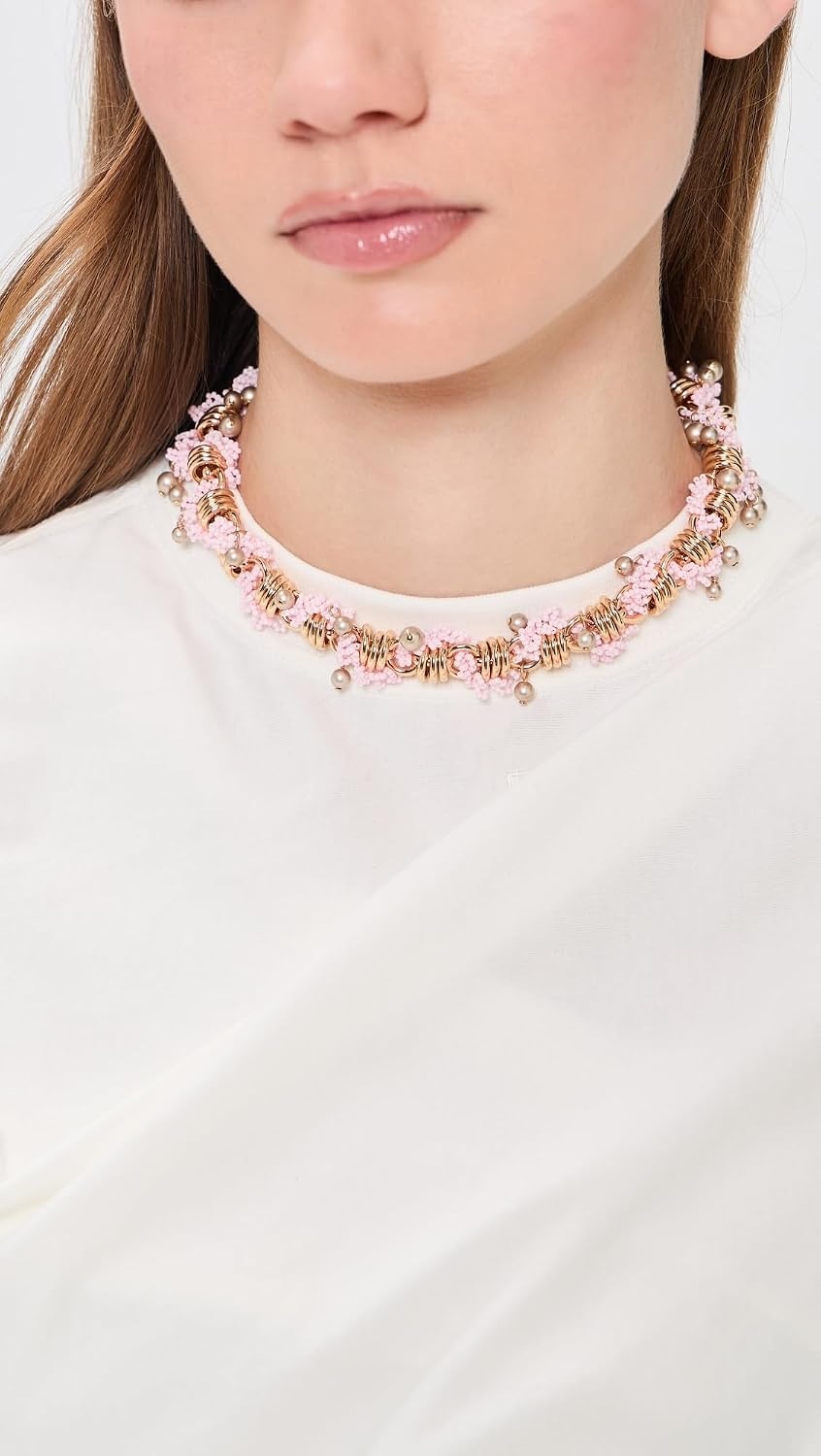 image:imageTory Burch Womens Beaded NecklaceLight BrassPink