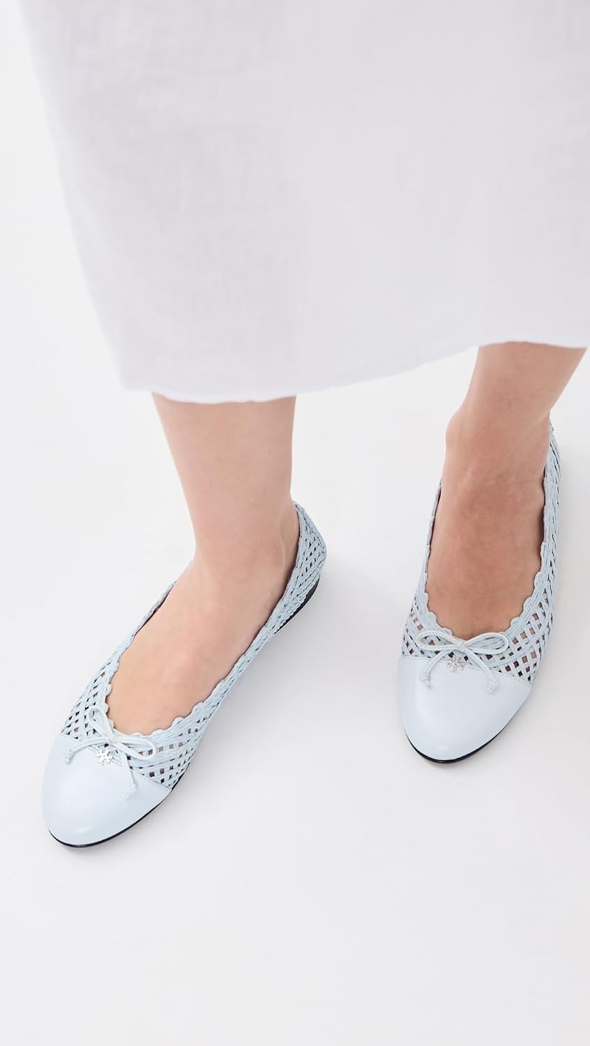 image:imageTory Burch Womens Cap Toe Ballet FlatsLight Blue