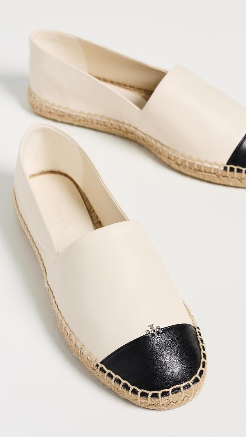 image:imageTory Burch Womens Cap Toe Ballet FlatsLight CreamPerfect Black