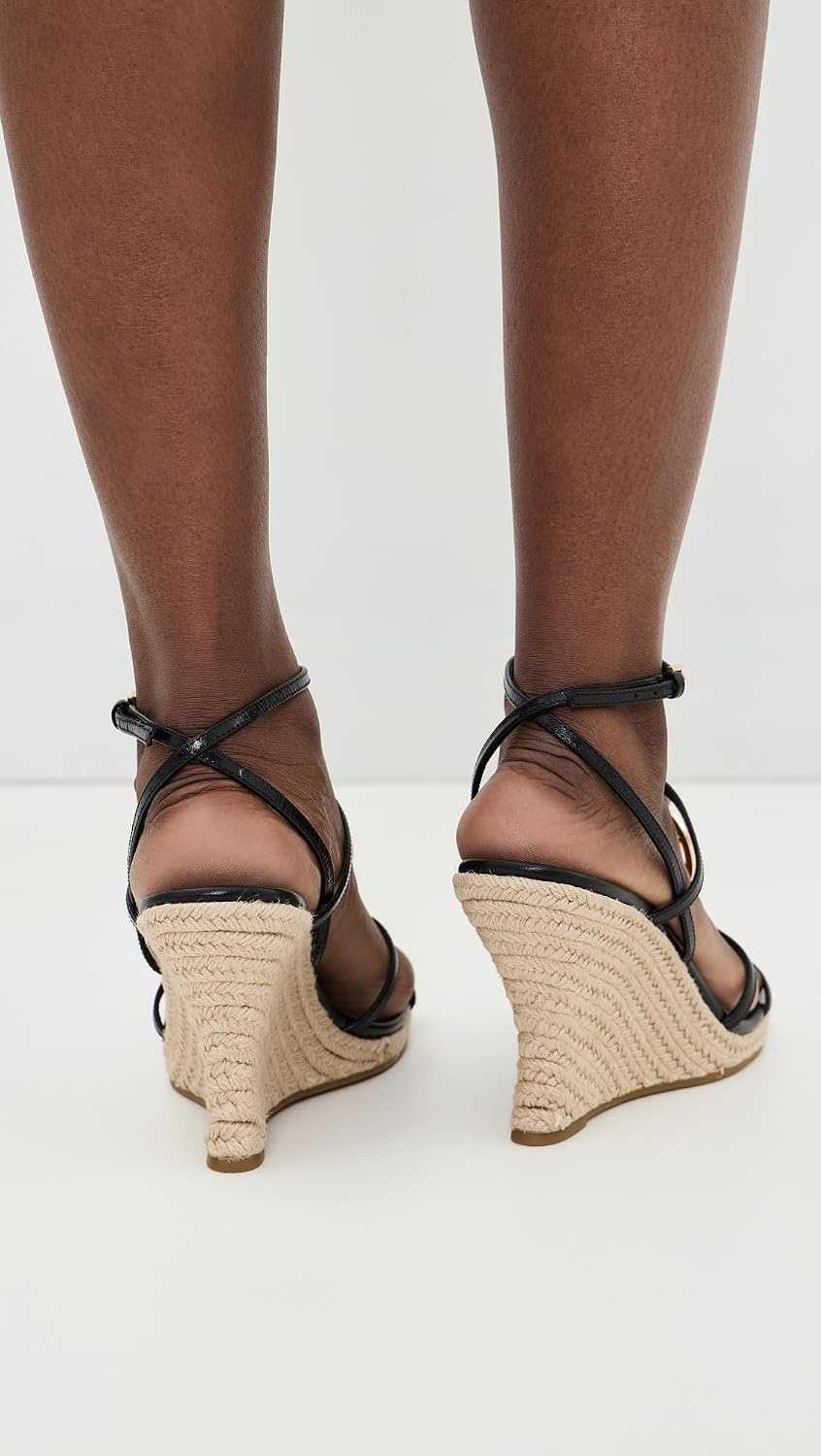 image:imageTory Burch Womens Capri Miller Wedge Espadrilles 85mmBlackGold