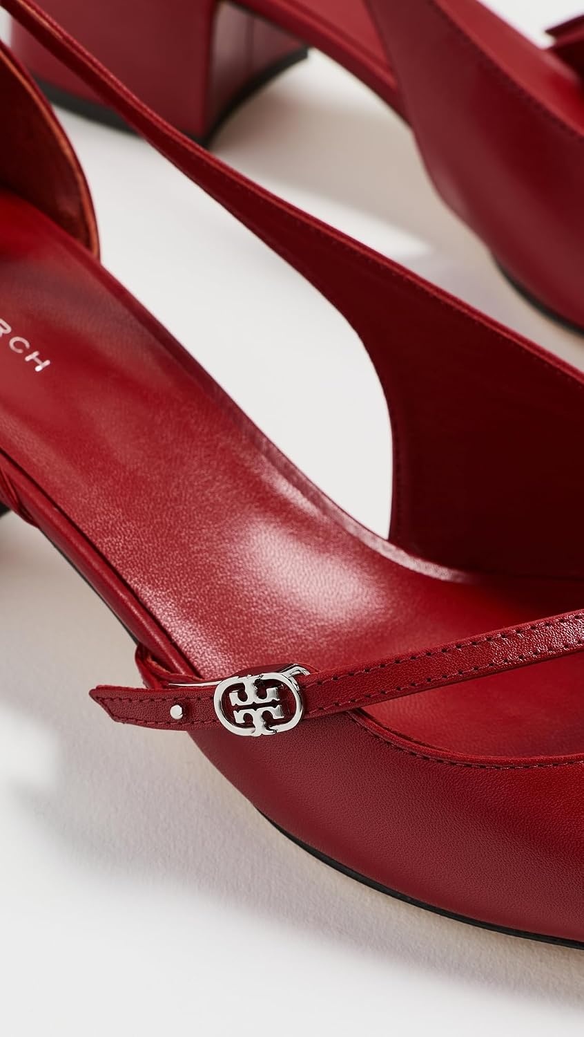 image:imageTory Burch Womens Double T Buckle DOrsay PumpsTory Red