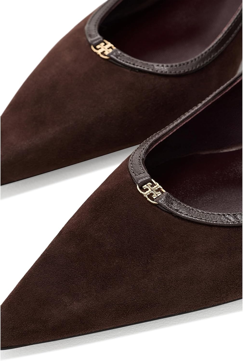 image:imageTory Burch Womens Double T Buckle Kitten Heel Pumps 45mmDark CocoaDark Cocoa