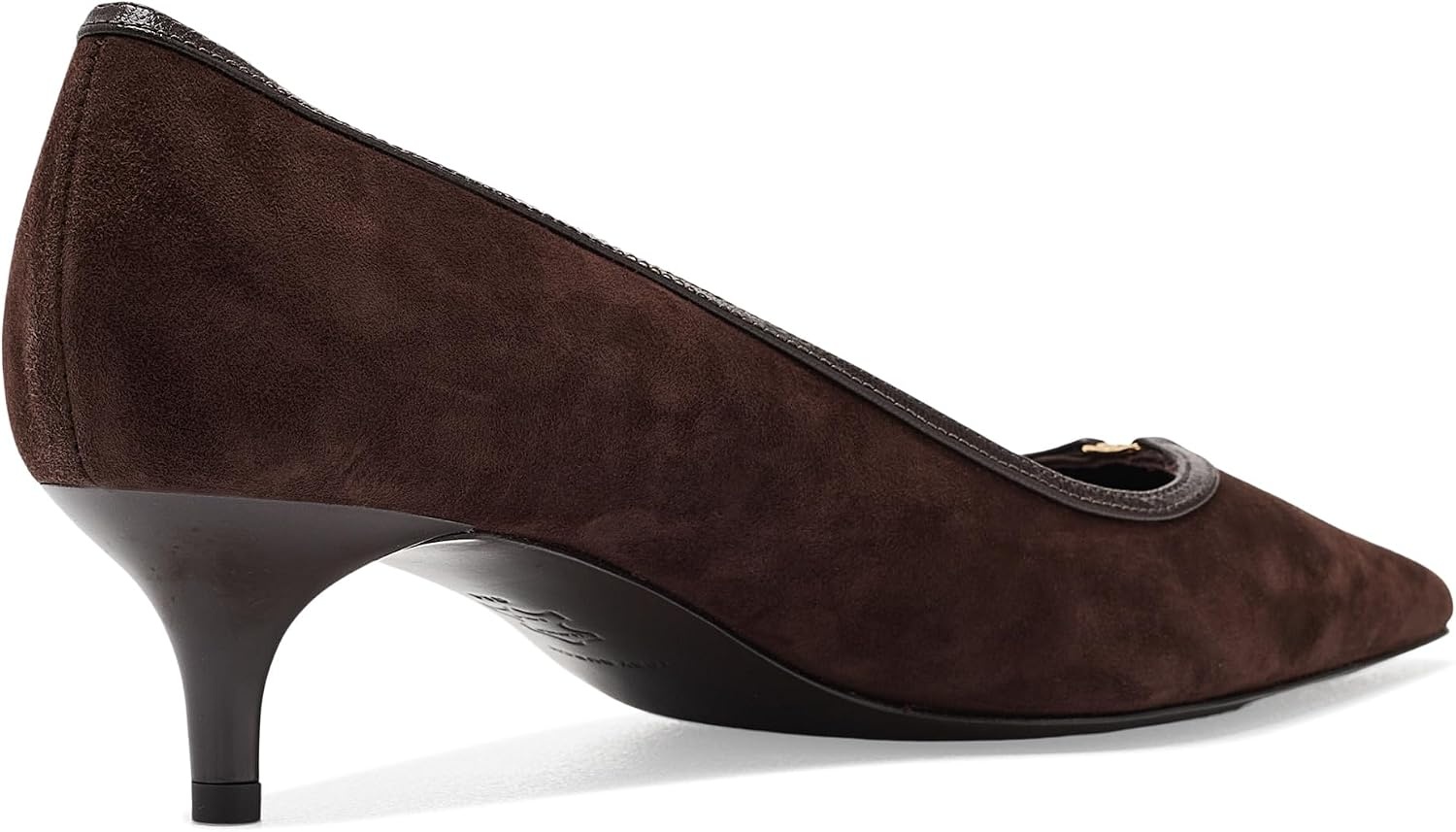 image:imageTory Burch Womens Double T Buckle Kitten Heel Pumps 45mmDark CocoaDark Cocoa