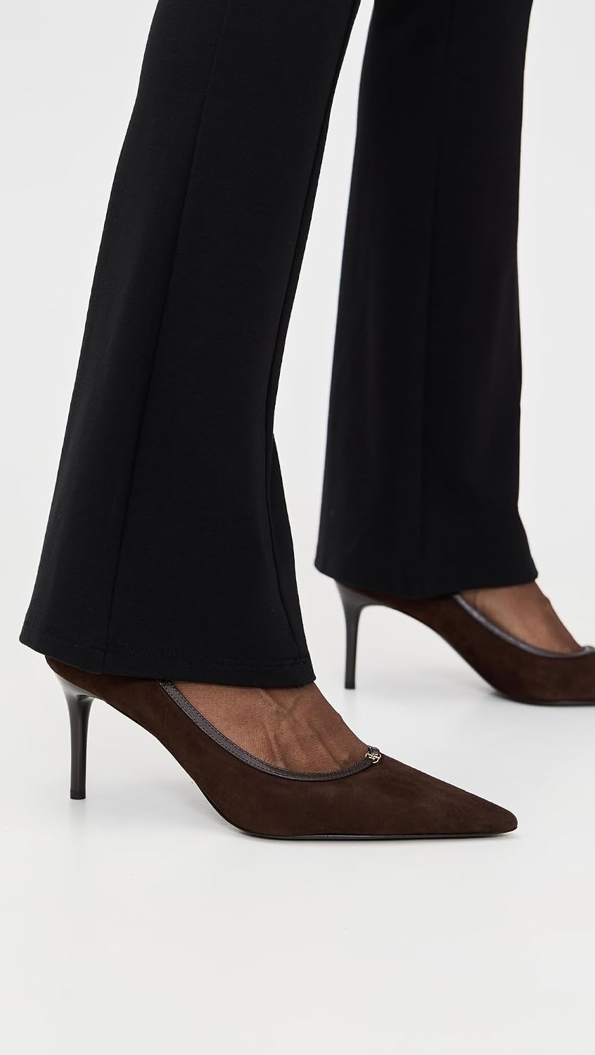 image:imageTory Burch Womens Double T Buckle Pumps 80mmDark Cocoa