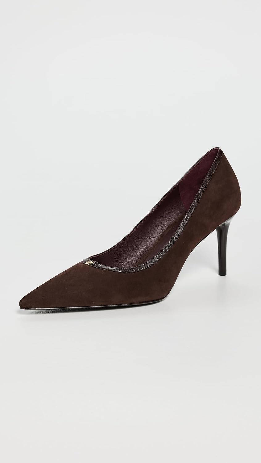 image:imageTory Burch Womens Double T Buckle Pumps 80mmDark Cocoa