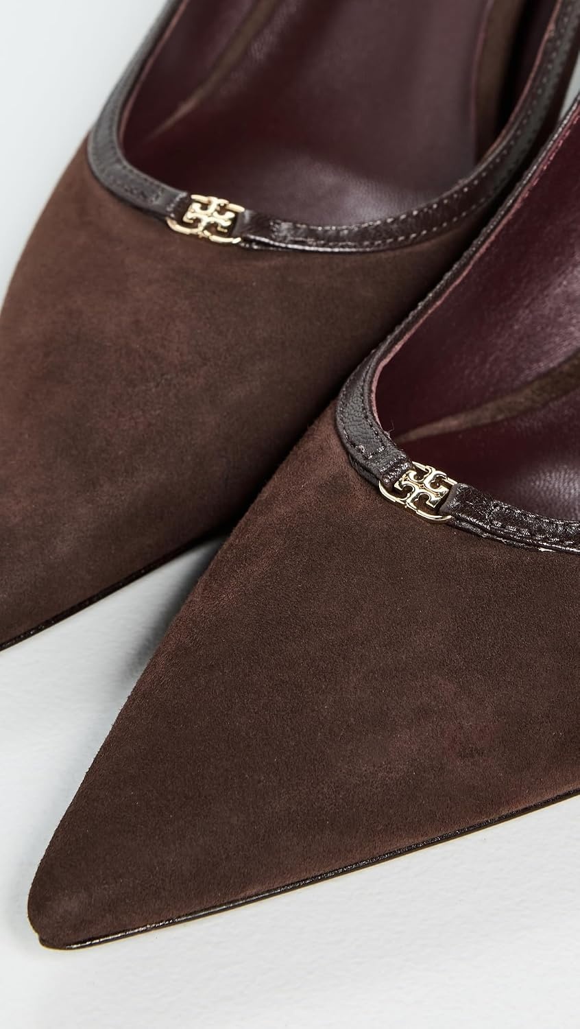 image:imageTory Burch Womens Double T Buckle Pumps 80mmDark Cocoa