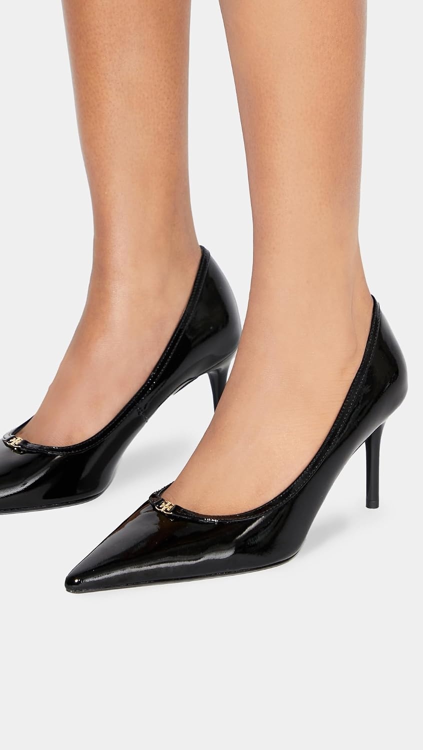 image:imageTory Burch Womens Double T Buckle Pumps 80mmPerfect Black Patent