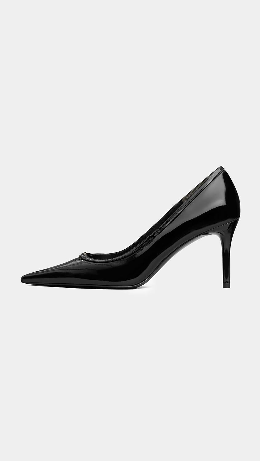 image:imageTory Burch Womens Double T Buckle Pumps 80mmPerfect Black Patent
