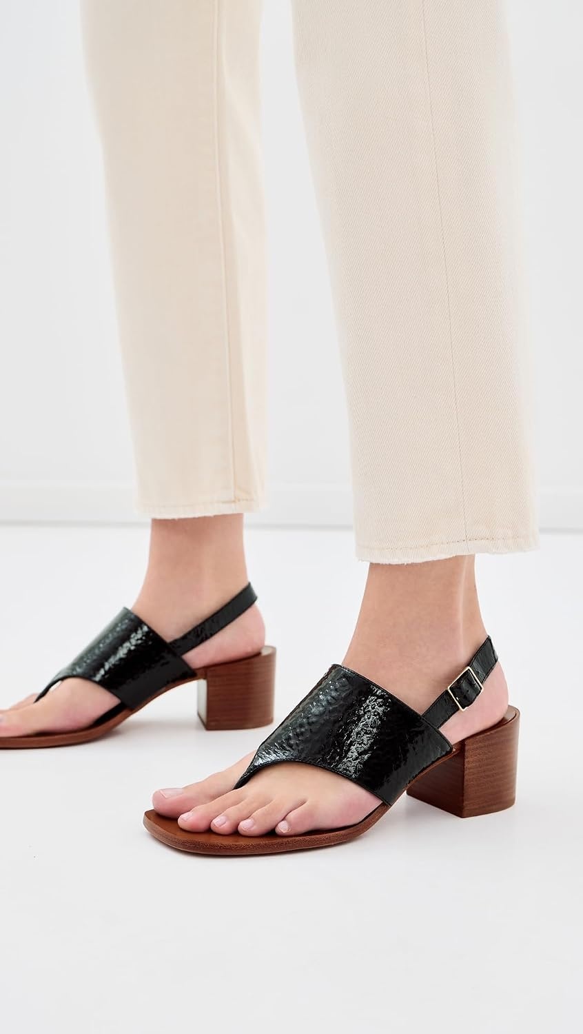 image:imageTory Burch Womens Double T Coin Heel Sandals 55mmPerfect Black