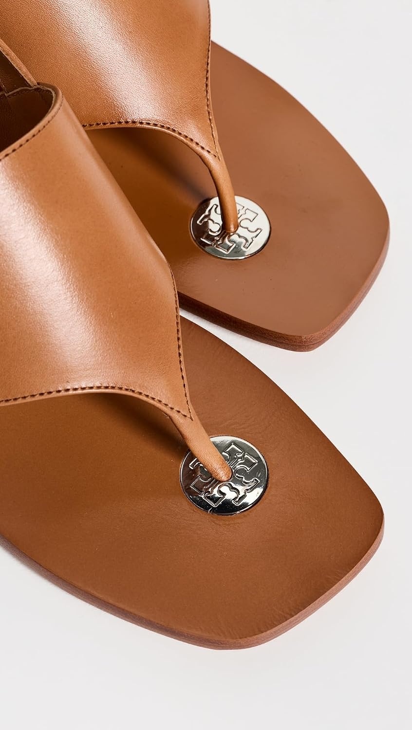image:imageTory Burch Womens Double T Coin Heel Sandals 55mmTan