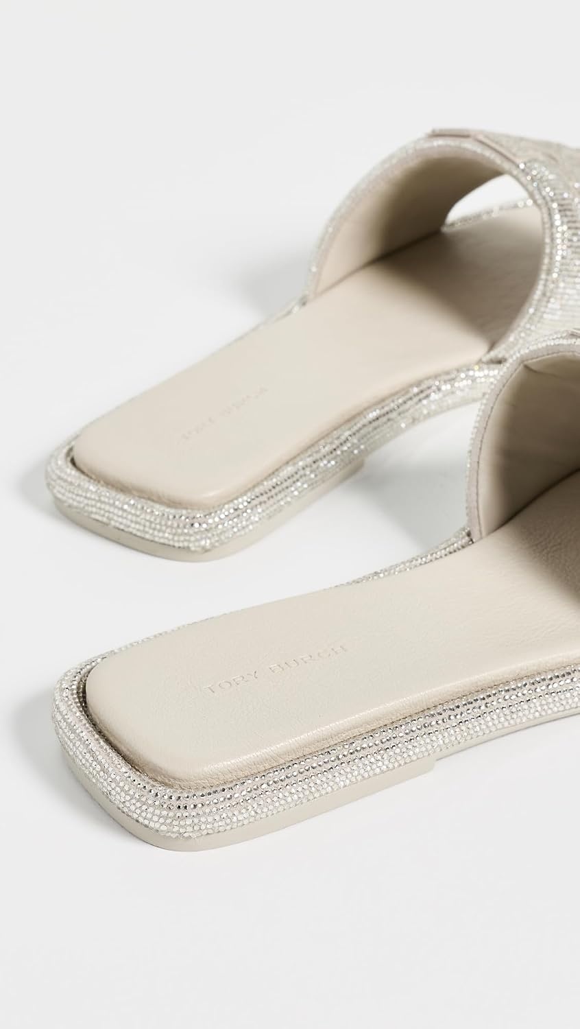 image:imageTory Burch Womens Double T Pave Sport SlidesPearl
