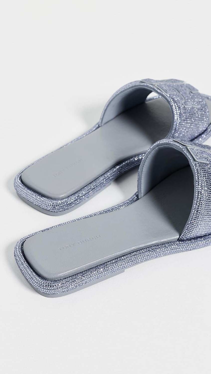 image:imageTory Burch Womens Double T Pave Sport SlidesVapor Blue