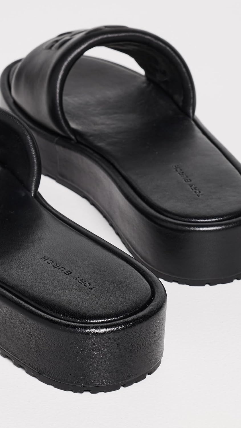 image:imageTory Burch Womens Double T Sport Platform SlidesPerfect Black