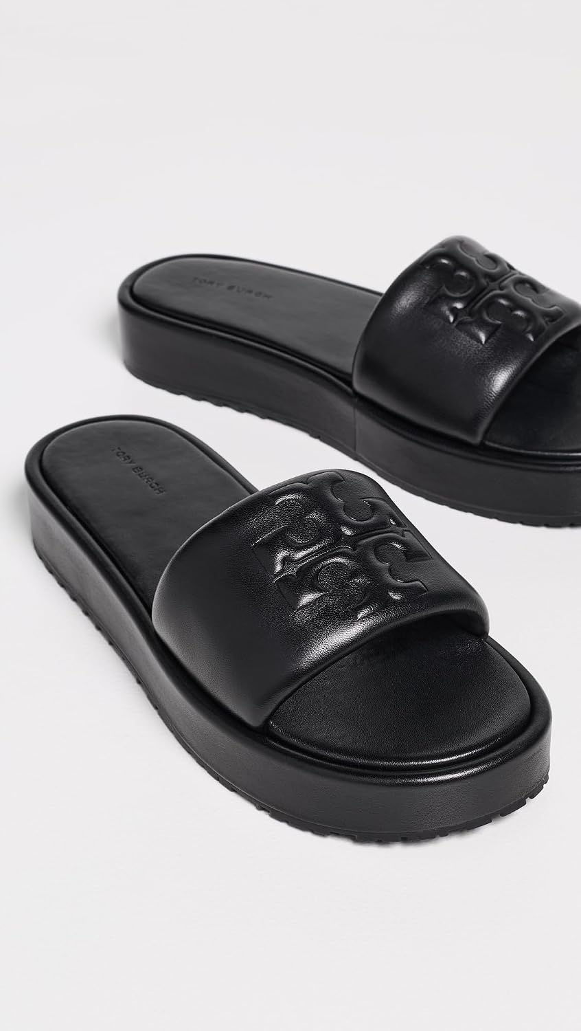 image:imageTory Burch Womens Double T Sport Platform SlidesPerfect Black