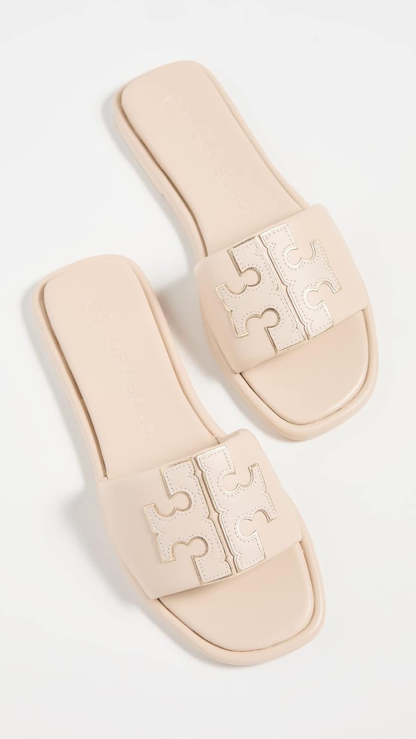 image:imageTory Burch Womens Double T Sport SlidesDulce De LecheGold