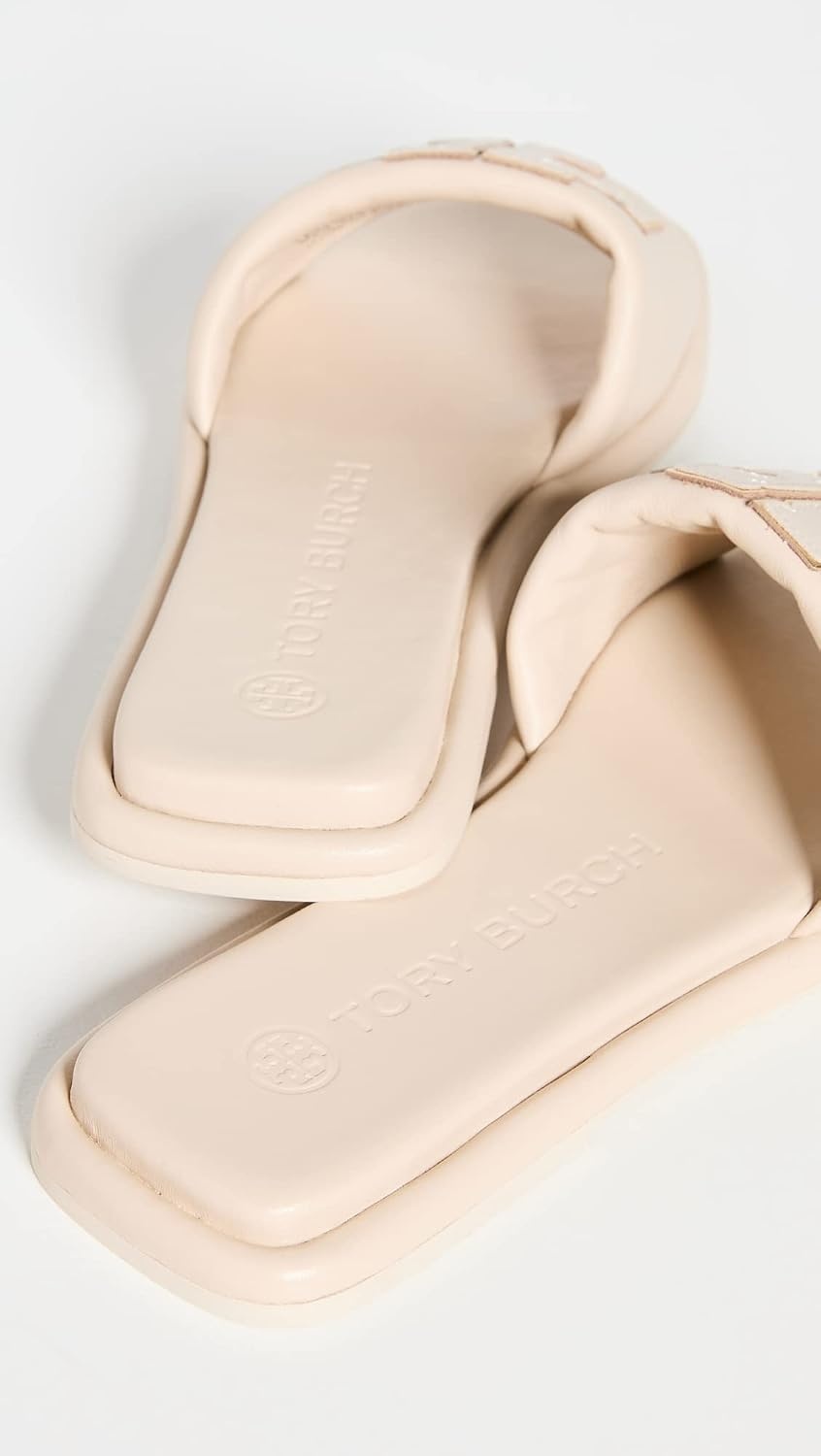 image:imageTory Burch Womens Double T Sport SlidesDulce De LecheGold