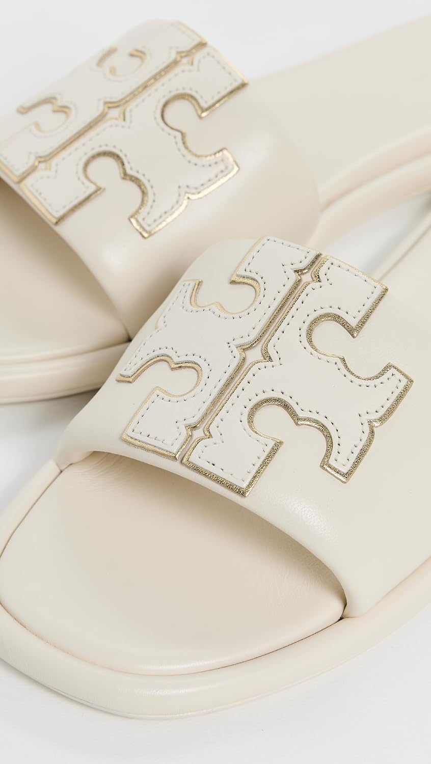 image:imageTory Burch Womens Double T Sport SlidesLight CreamGold