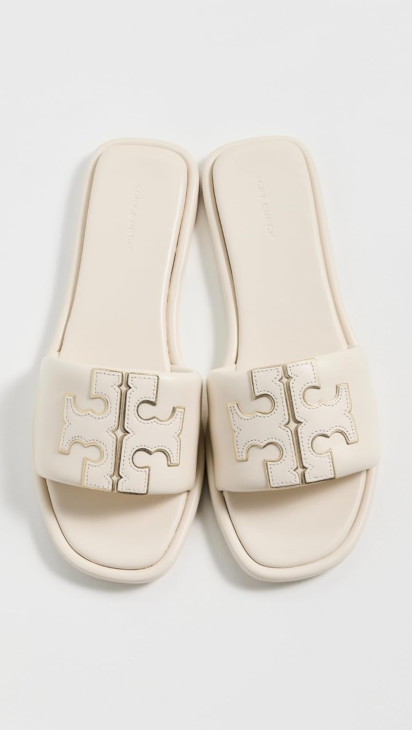 image:imageTory Burch Womens Double T Sport SlidesLight CreamGold