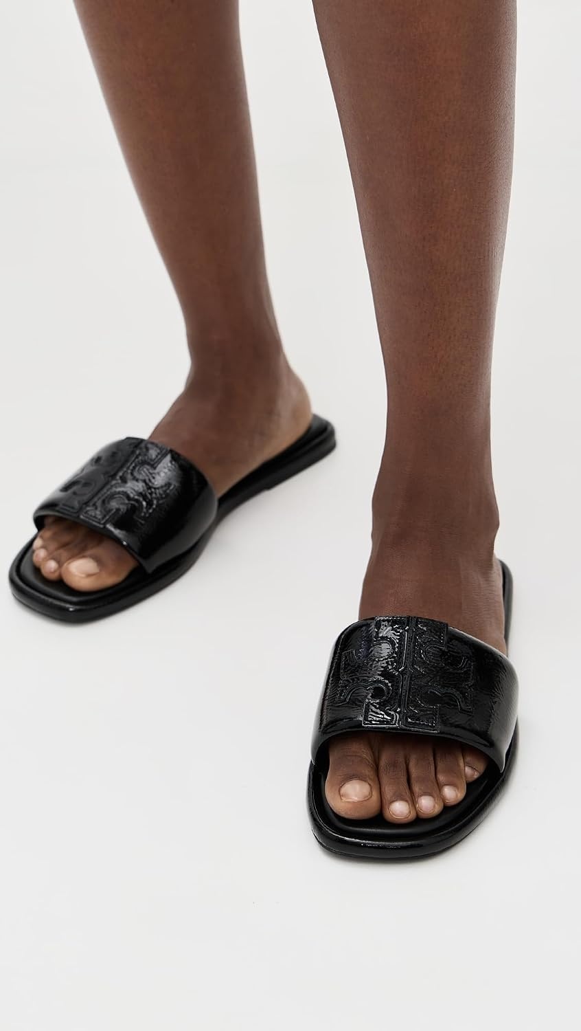 image:imageTory Burch Womens Double T Sport SlidesPerfect Black