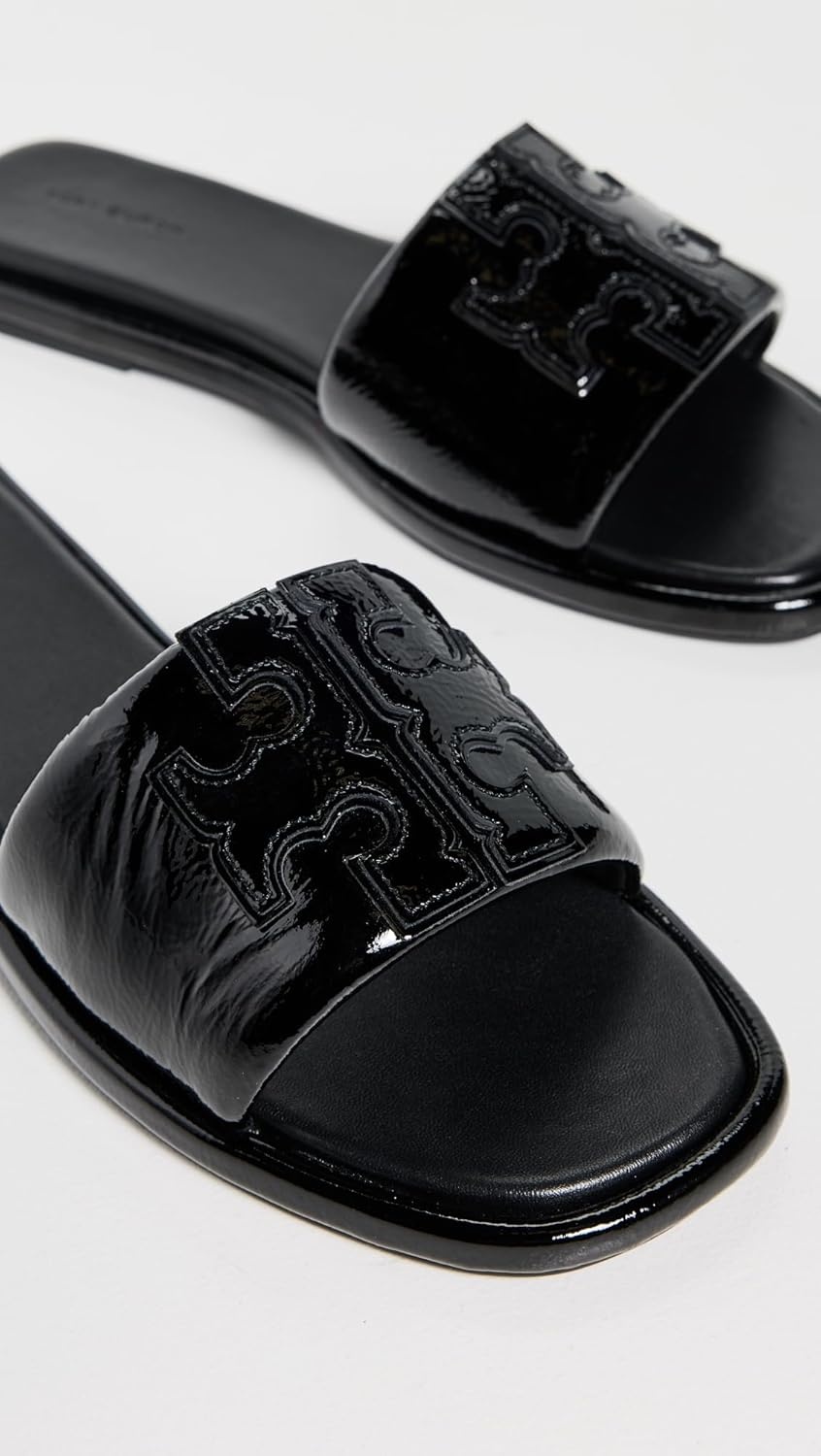 image:imageTory Burch Womens Double T Sport SlidesPerfect Black