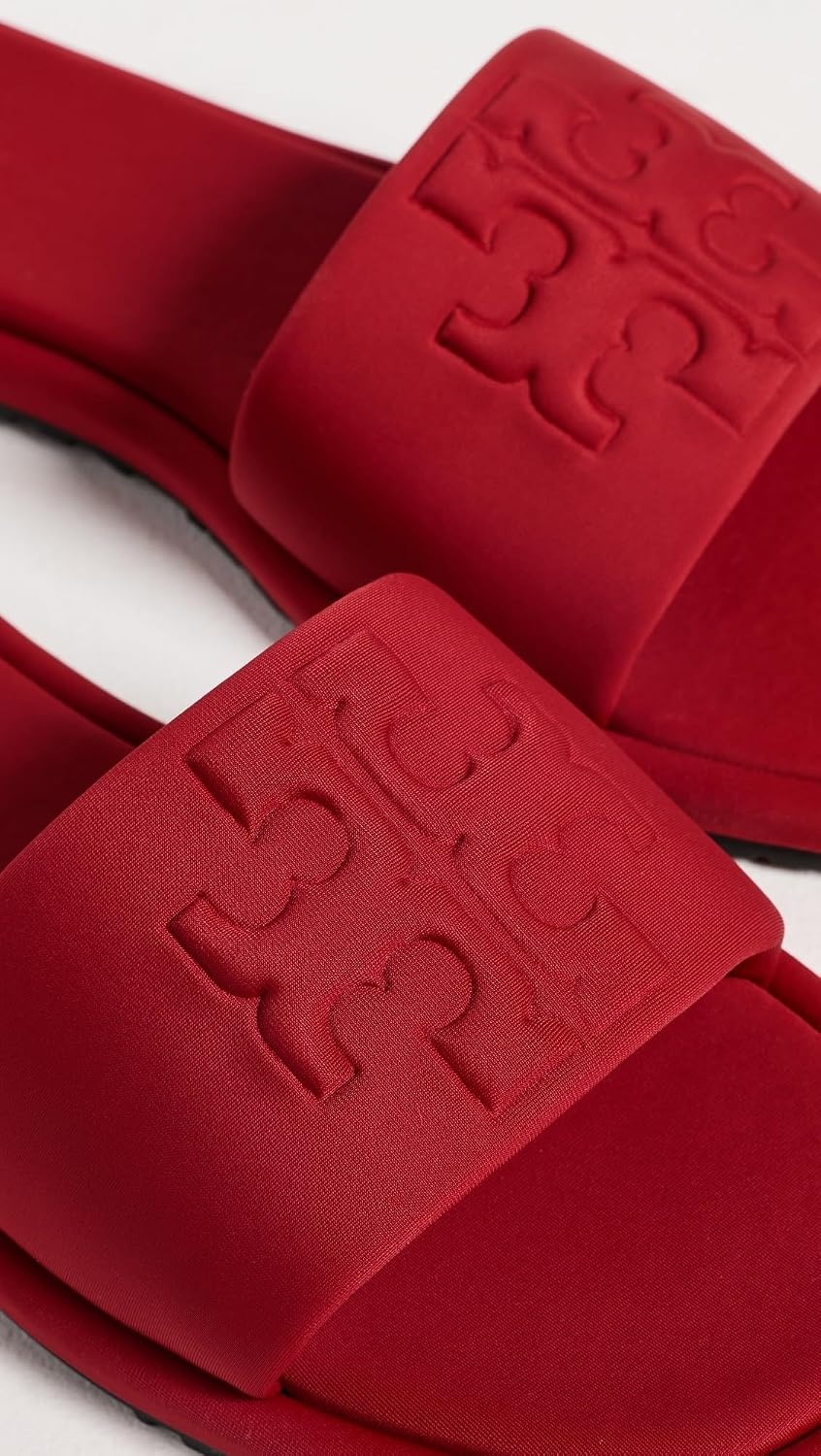 image:imageTory Burch Womens Double T Sport SlidesRed Scuba