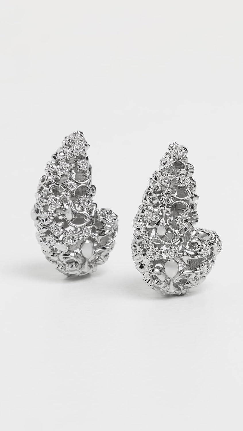 image:imageTory Burch Womens Filigree Wave EarringsTory Silver