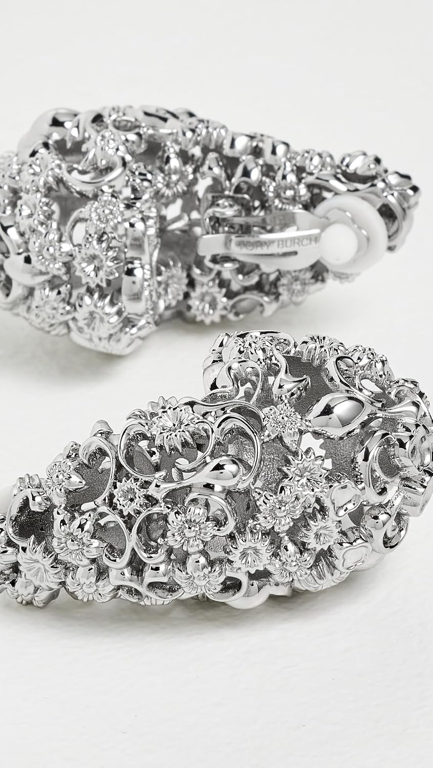 image:imageTory Burch Womens Filigree Wave EarringsTory Silver