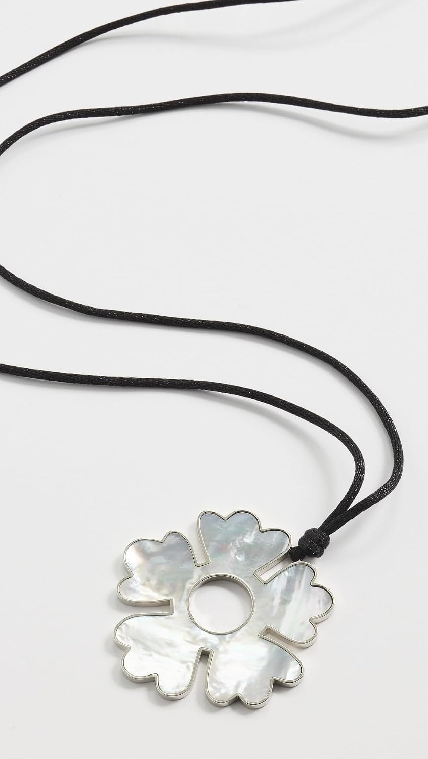 image:imageTory Burch Womens Forget Me Not Cord NecklaceLight SilverIvory