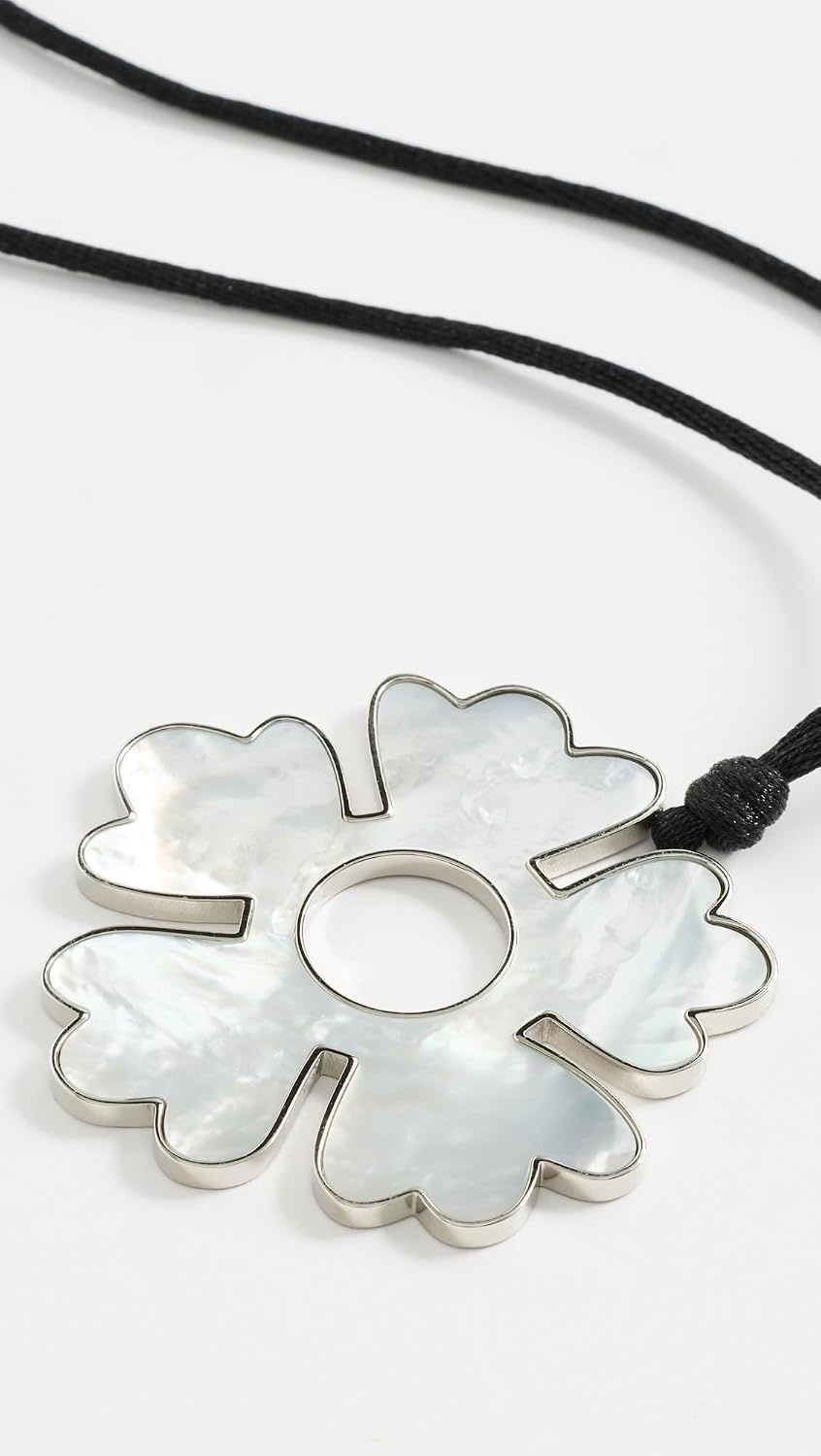 image:imageTory Burch Womens Forget Me Not Cord NecklaceLight SilverIvory
