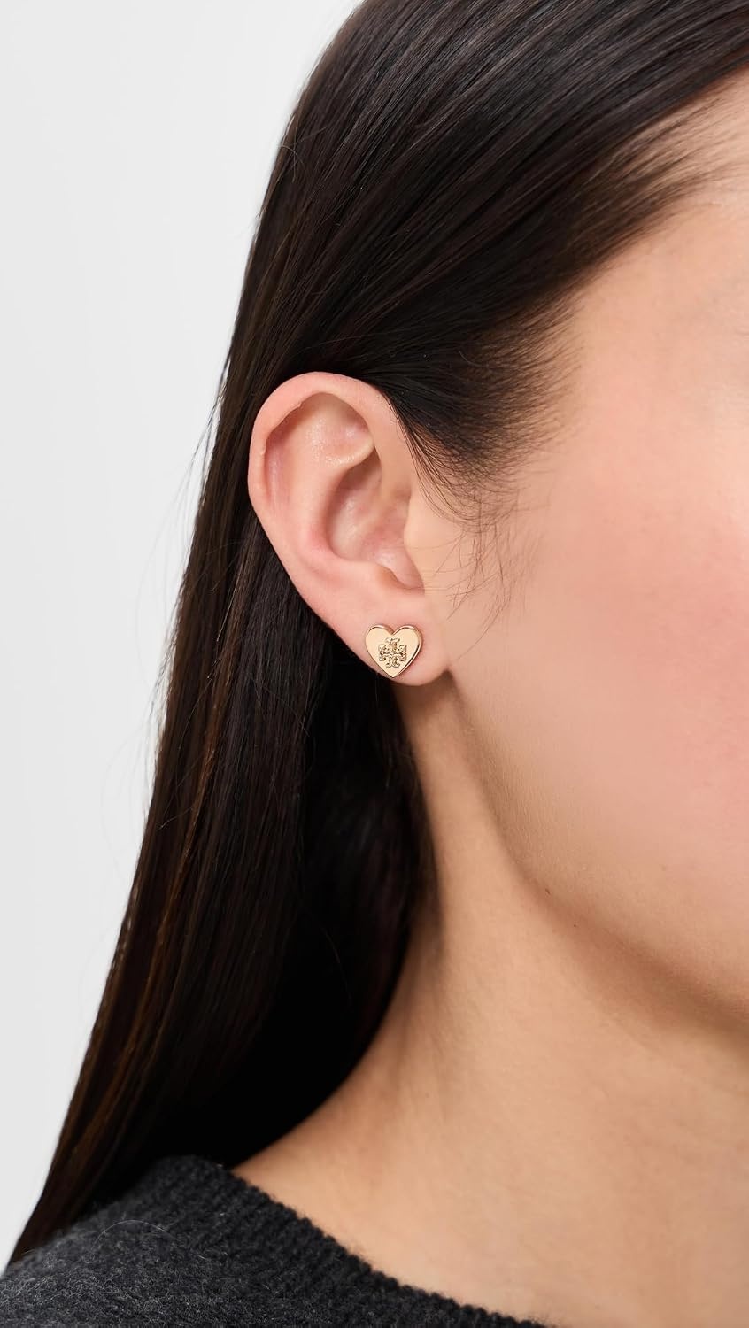 image:imageTory Burch Womens Forget Me Not Heart Stud EarringsTory Gold