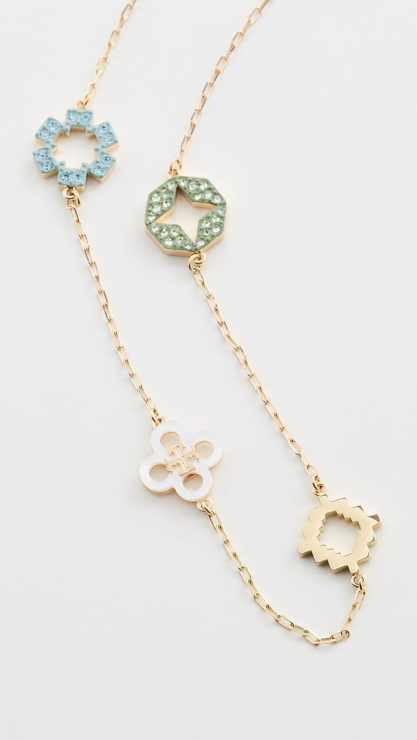 image:imageTory Burch Womens Forget Me Not Pave NecklaceTory GoldMulti