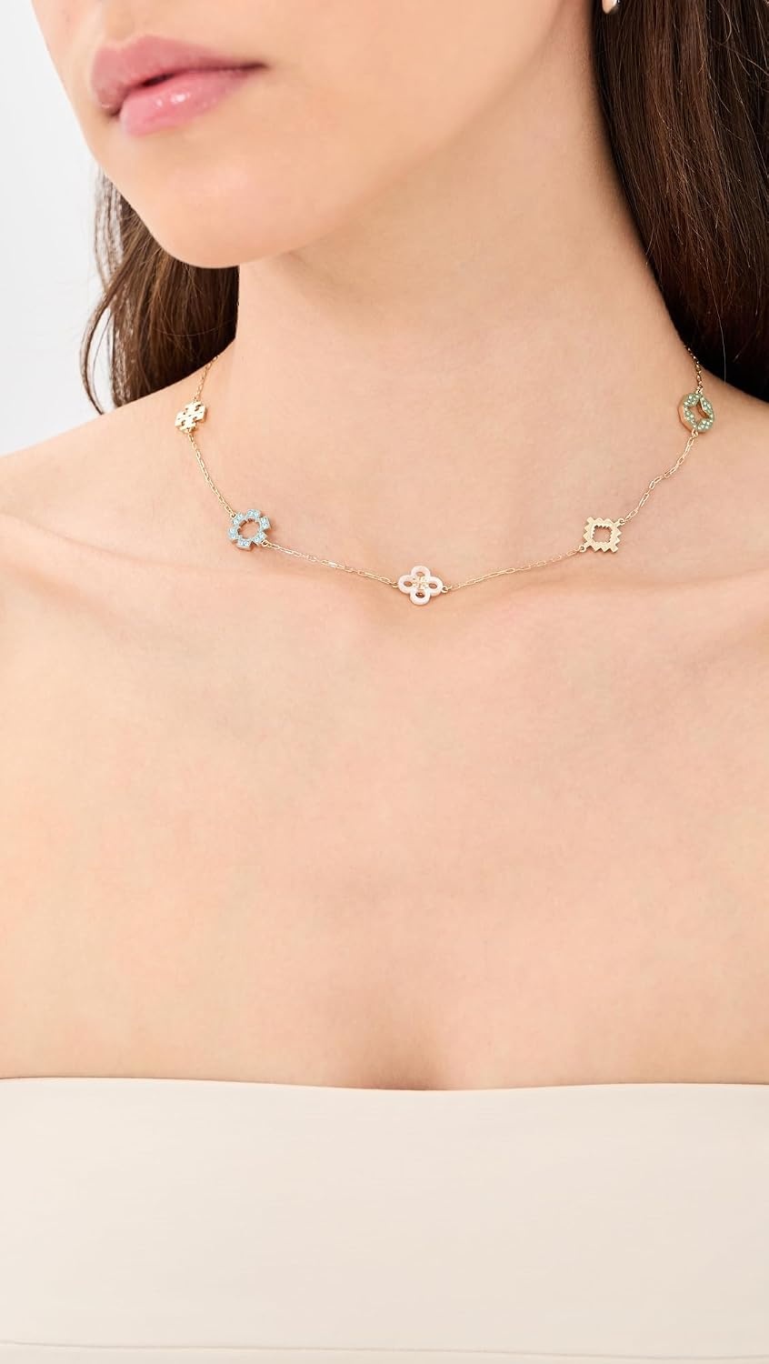 image:imageTory Burch Womens Forget Me Not Pave NecklaceTory GoldMulti