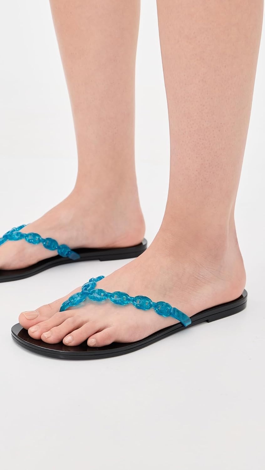 image:imageTory Burch Womens Gemini Link Jelly SandalsDeep BluePerfect Black