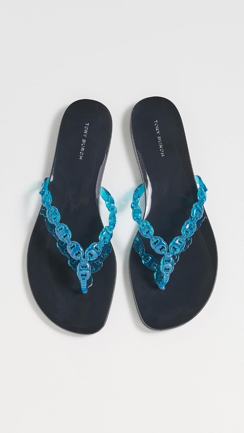 image:imageTory Burch Womens Gemini Link Jelly SandalsDeep BluePerfect Black