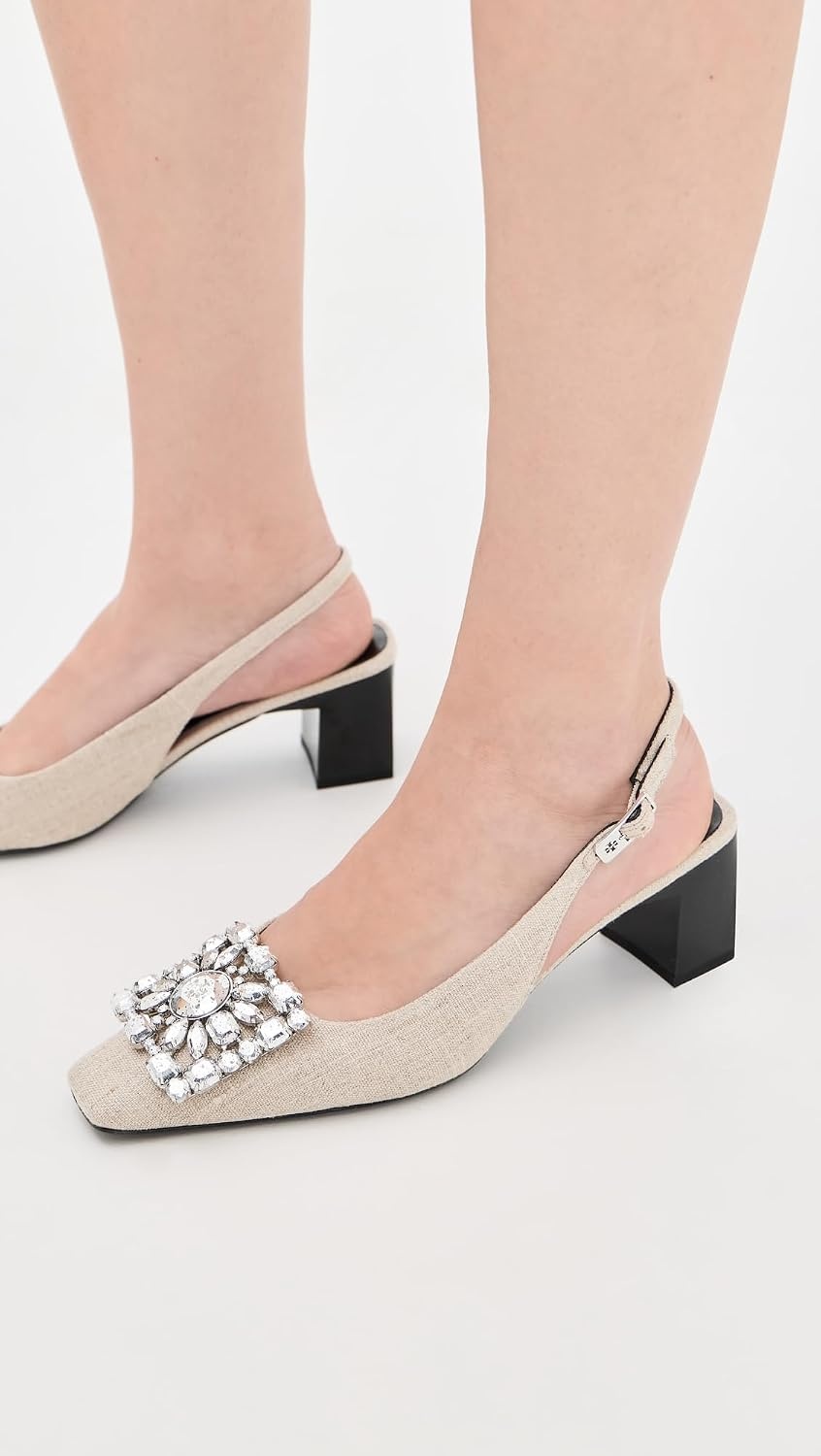 image:imageTory Burch Womens Georgia Crystal SlingbacksDesert Taupe