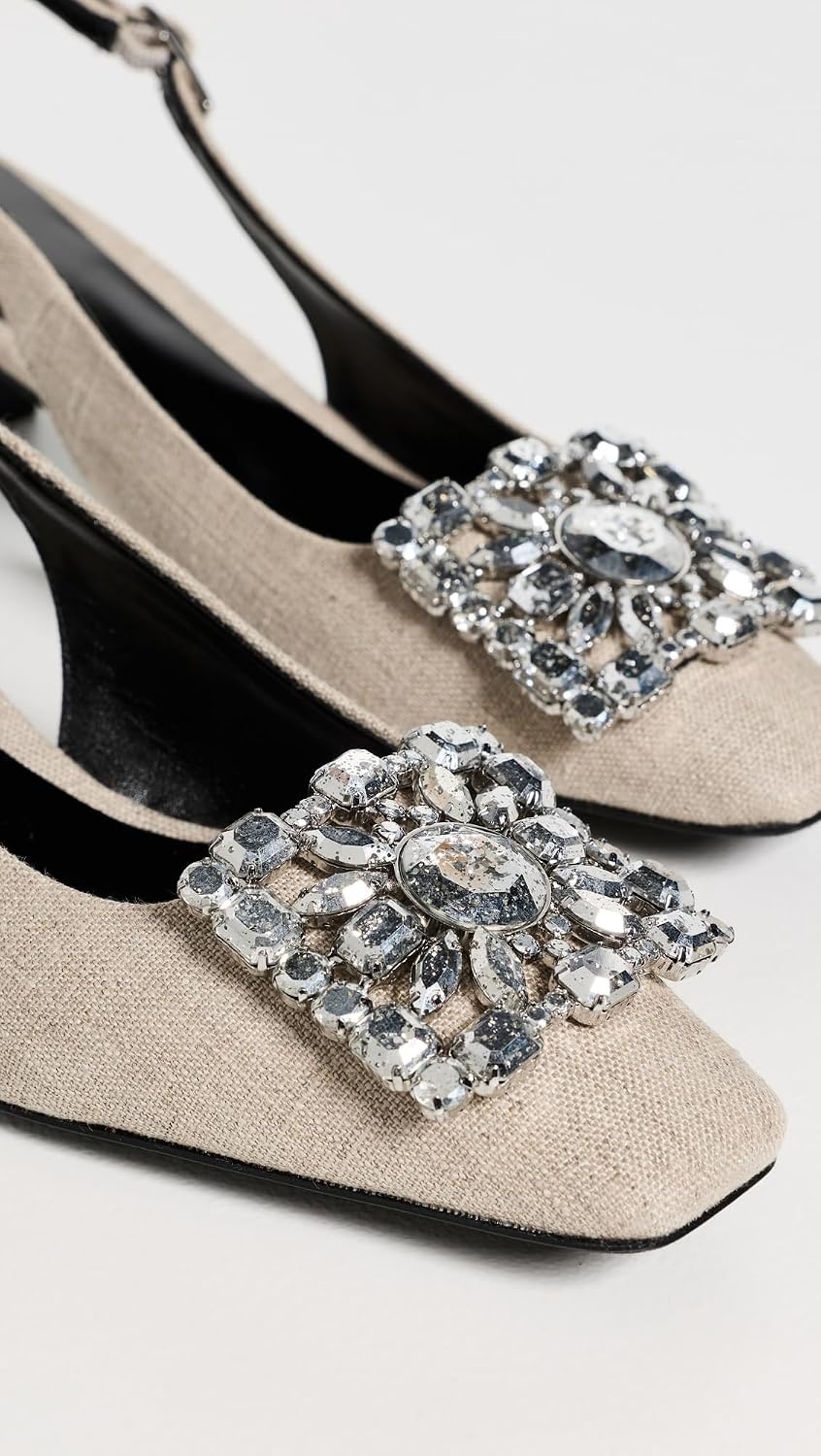 image:imageTory Burch Womens Georgia Crystal SlingbacksDesert Taupe