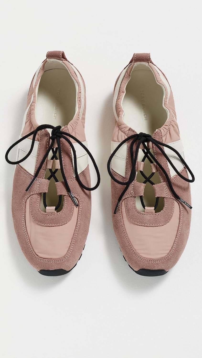image:imageTory Burch Womens Hank Ballet SneakersRose SilkMalvaBlanc