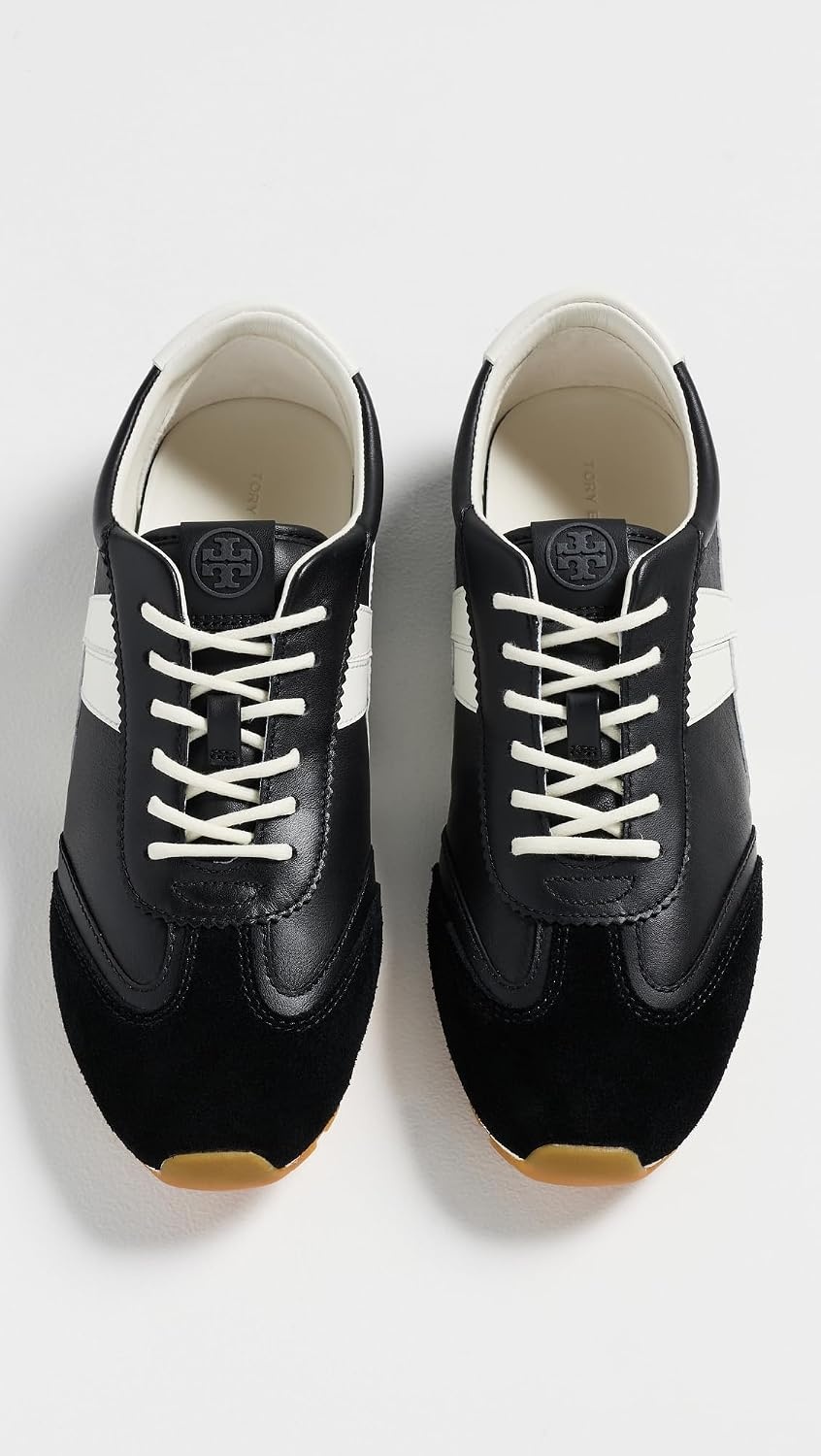 image:imageTory Burch Womens Hank Field SneakersBlackCreamBlack