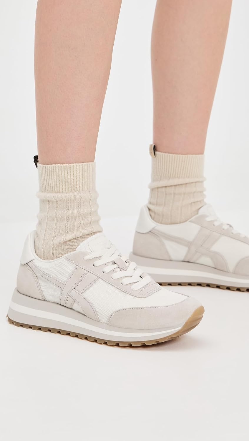 image:imageTory Burch Womens Hank Wedge Runner SneakersNew IvoryCalcareTitanium
