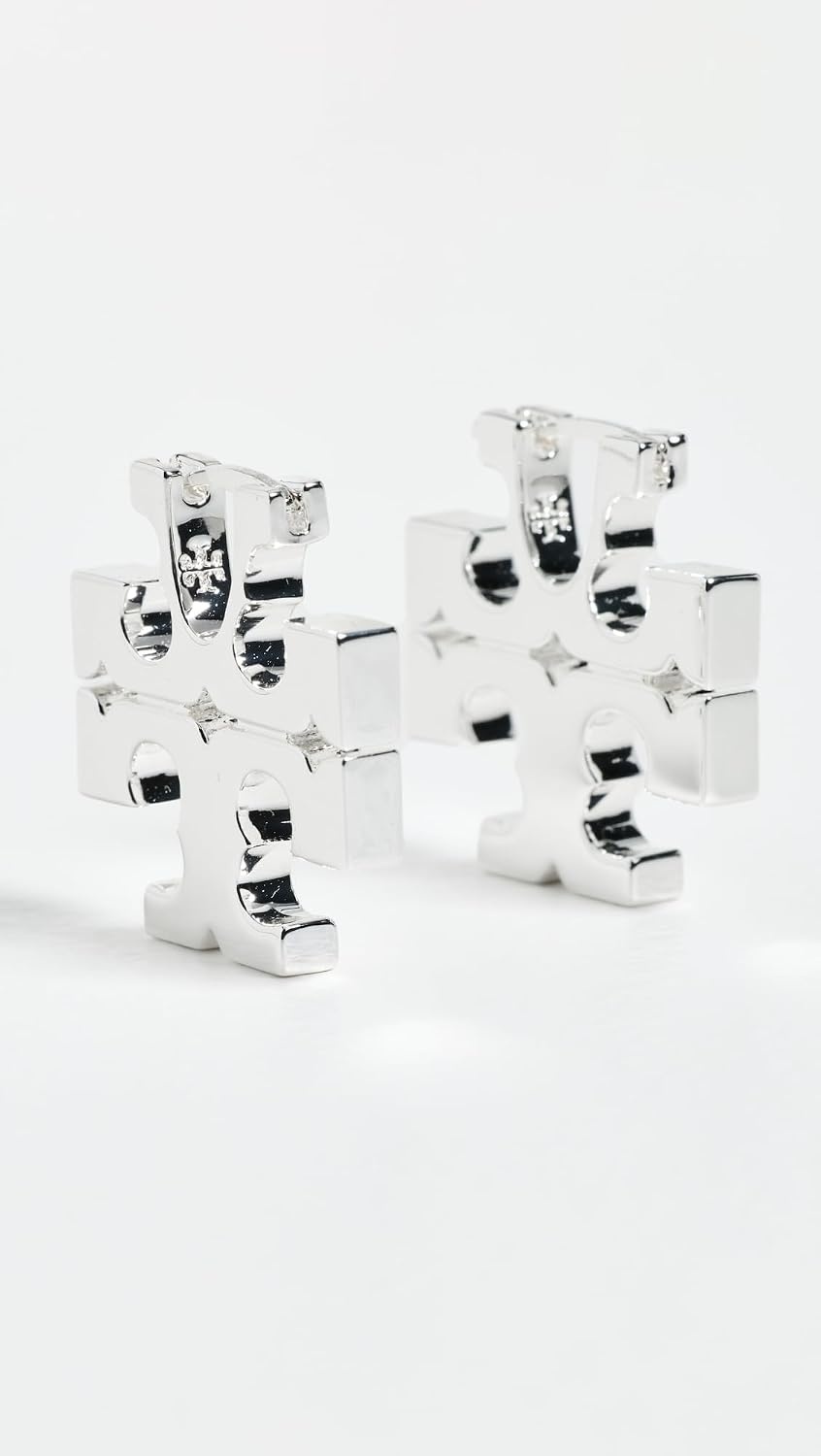 image:imageTory Burch Womens Icon Hidden Hoop EarringsLight Silver
