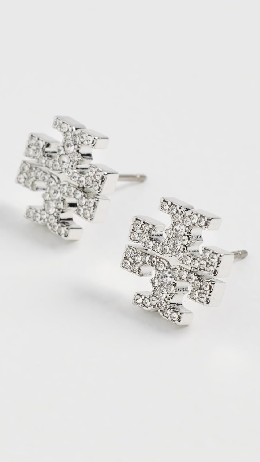 image:imageTory Burch Womens Icon Pav Stud EarringsTory Silver Crystal