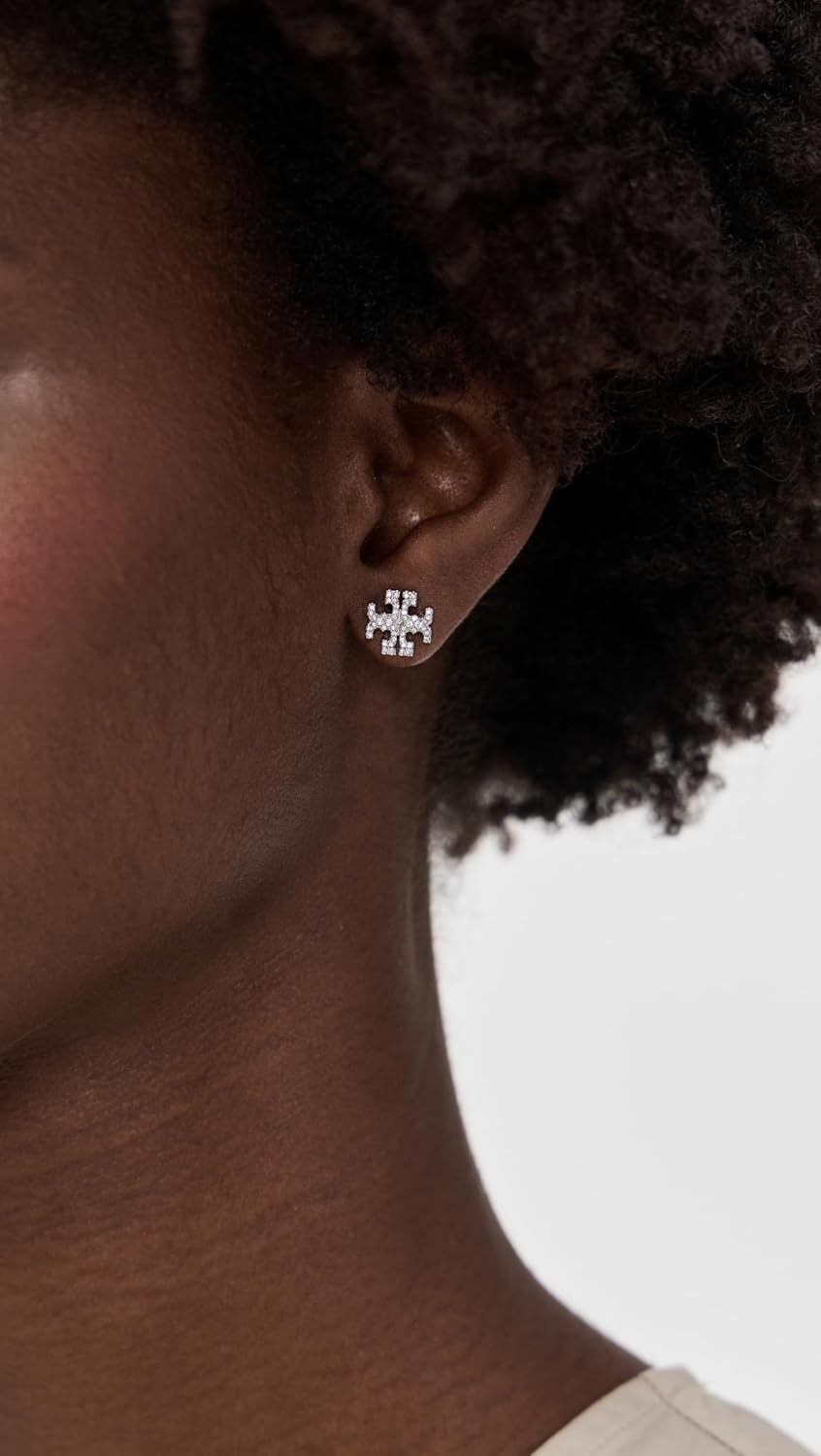 image:imageTory Burch Womens Icon Pav Stud EarringsTory Silver Crystal