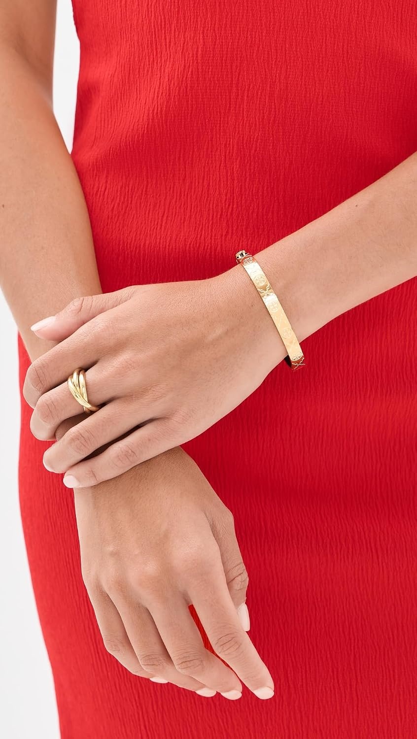 image:imageTory Burch Womens Icon T Monogram Hinge BraceletTory Gold