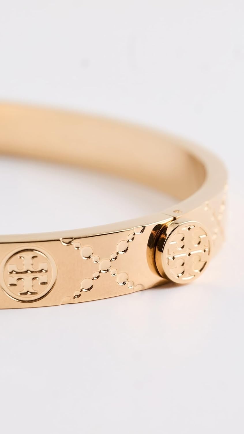 image:imageTory Burch Womens Icon T Monogram Hinge BraceletTory Gold
